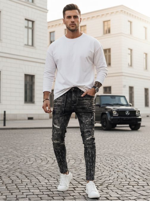 Trendy černé pánské džínové kalhoty