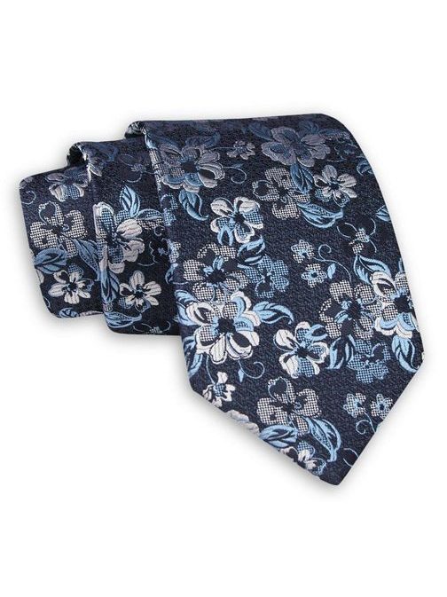 Květovaná modrá kravata