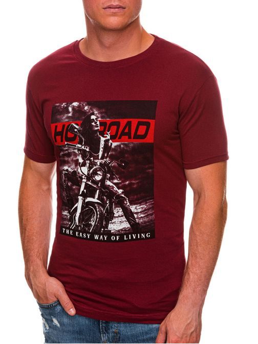 Tmavě-červené tričko pro motorkáře S1468