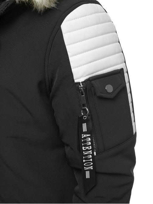 Stylová pánská zimní černo-bíla bunda O/5832Z