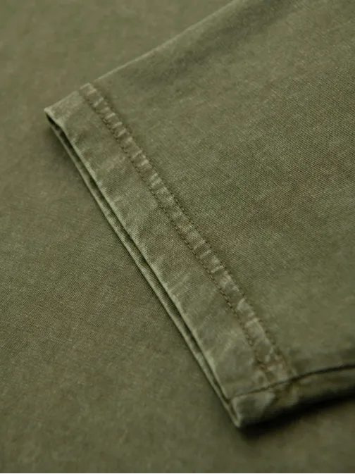 Olivová košile se vzorem sepraných knoflíků V4 TSWT-0150