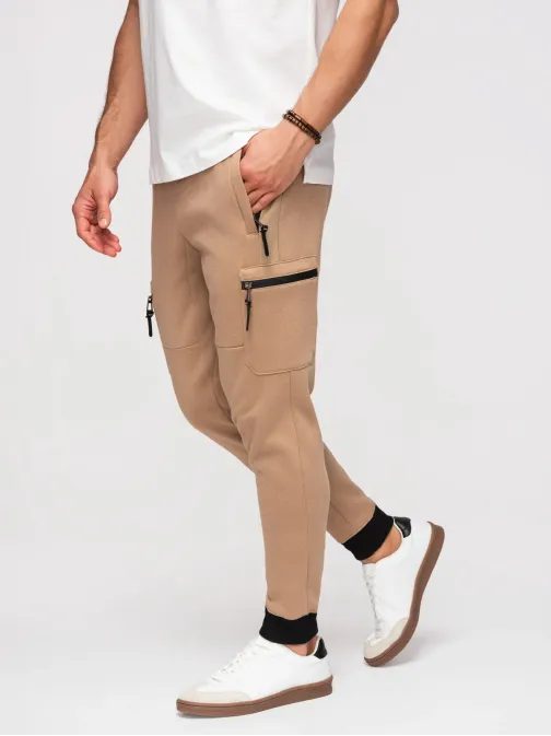 Trendy hnědé tepláky V4 PASK-0222