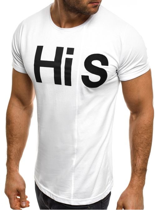 Atraktivní bílé pánské tričko s nápisem BREEZY 544T