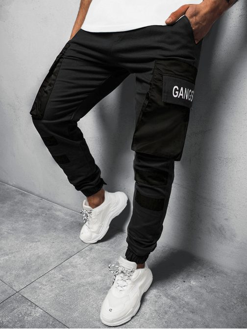 Stylové černé jogger kalhoty G/11131