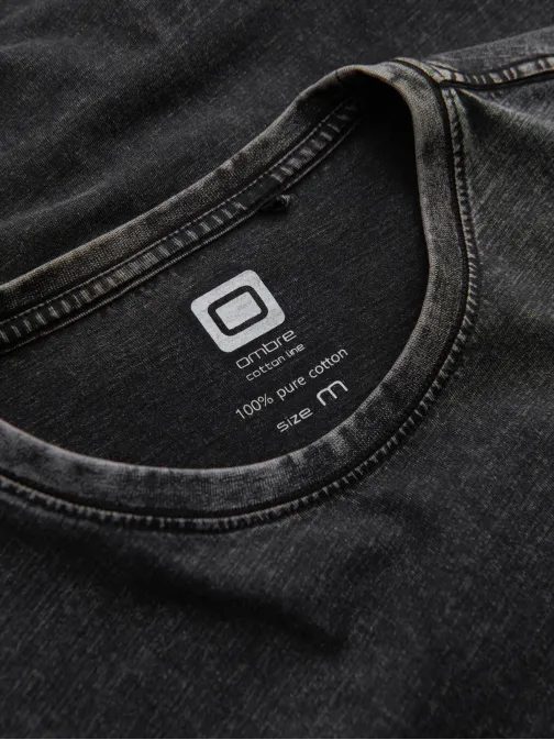 Černé stylové tričko s dlouhým rukávem L131