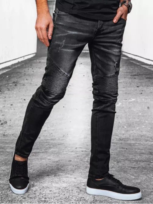 Šedé rifle s originálním prošitím