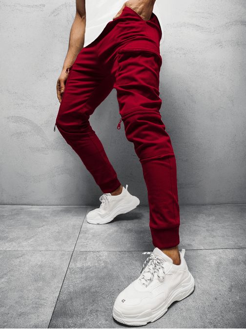 Bordó trendy jogger kalhoty O/475Z