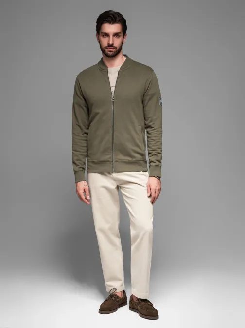 Zajímavá khaki bomber mikina V1 SSZP-0215