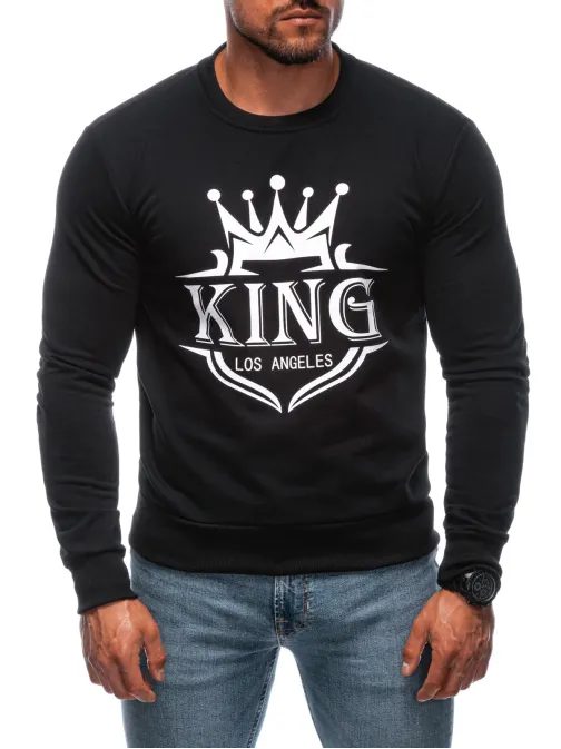 Moderní černá mikina s trendy nápisem B1680