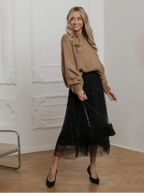 Jedinečná černá midi sukně GLR020