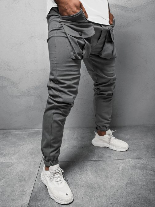 Stylové šedé jogger kalhoty G/11144