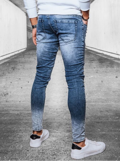 Pánské modré džínové kalhoty v módním provedení