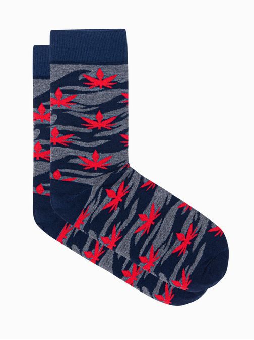 Veselé pánské ponožky v granátové barvě U112