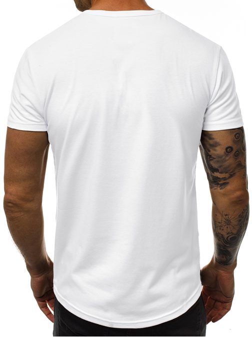 Moderní bílé pánské tričko JS/SS100793
