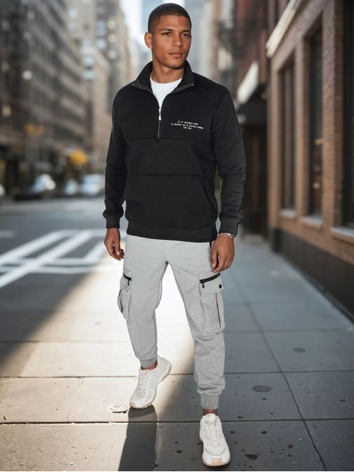 Trendy černá pánská mikina s nápisem