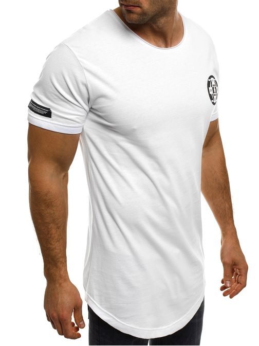 Moderní sportovní pánské triko s potiskem bílé ATHLETIC 1104