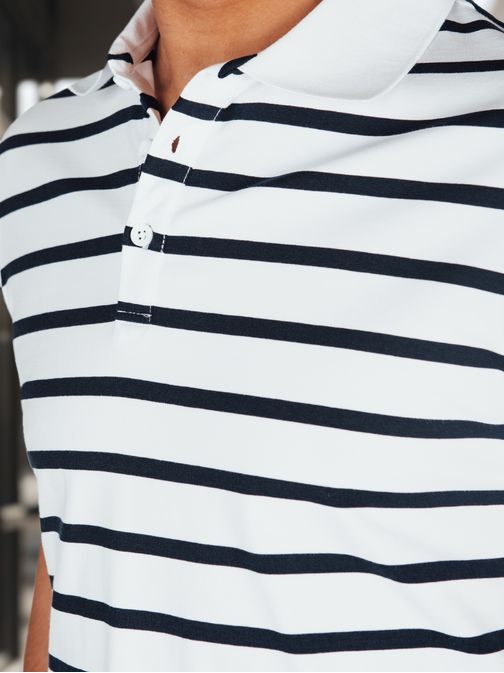 Módní bílá pánská polokošile se vzorem