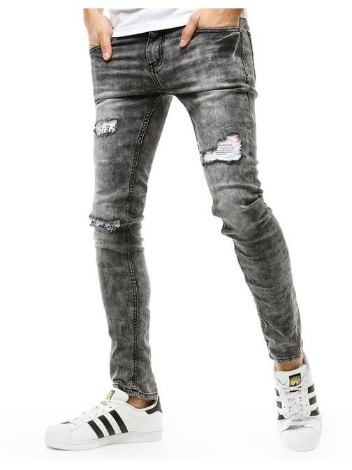 Trendové šedé džíny s podšívkami