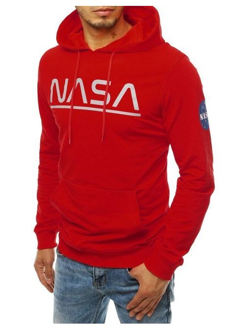 Červená mikina s kapucí NASA