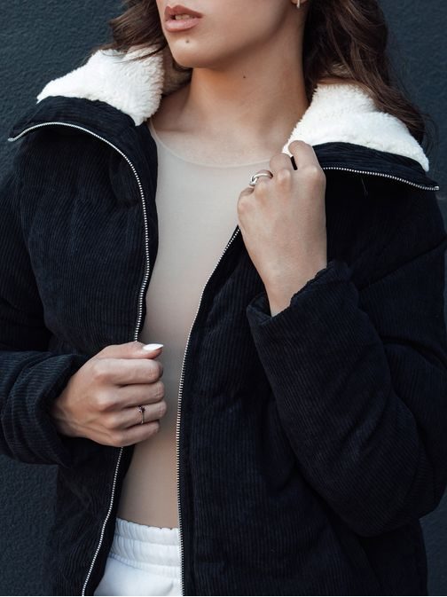 Dámská módní černá zimní bunda Trendyglam