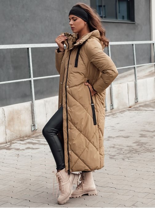 Dámská dlouhá béžová zimní bunda Streetfit