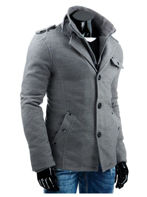 Vkusný pánský kabát šedý