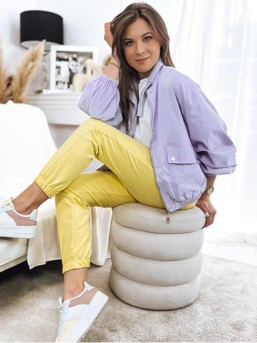 Trendy dámská oversize bunda ve fialové barvě Graceful