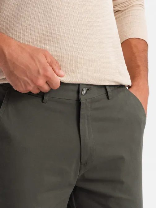 Chinos khaki kalhoty klasického střihu V3 PACP-0183