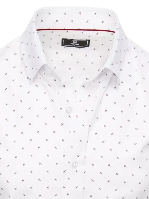 Bílá košile s krásným hnědým vzorem