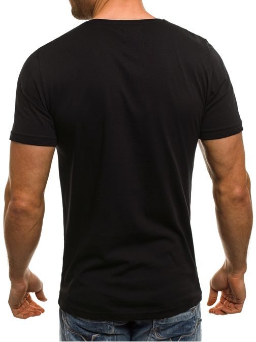 Výrazné černé moderní pánské tričko BREEZY 294