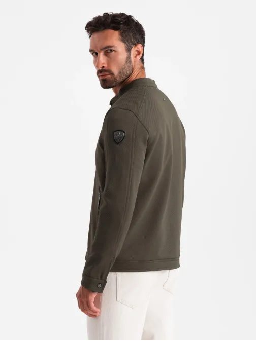 Trendy přechodná olivová bunda V1 OM-JANP-0138