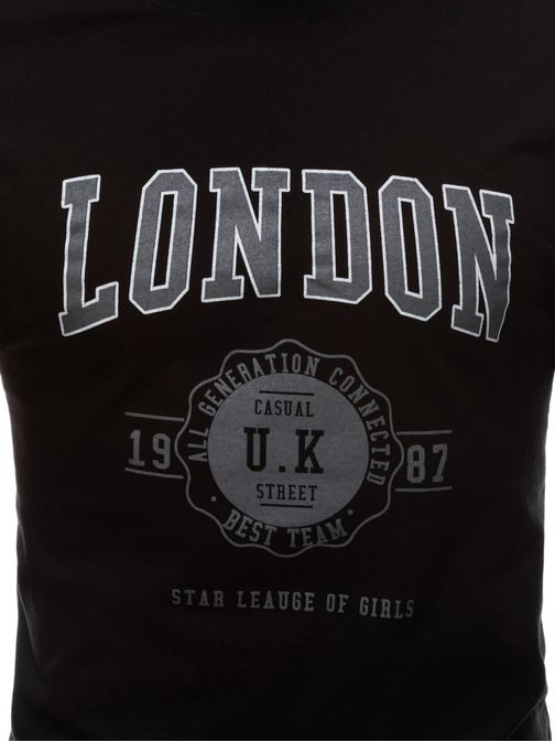 Černé tričko z bavlny London S1595
