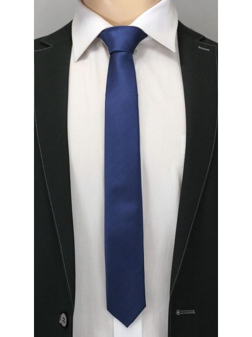 Tmavě-modrá proužkovaná pánská kravata