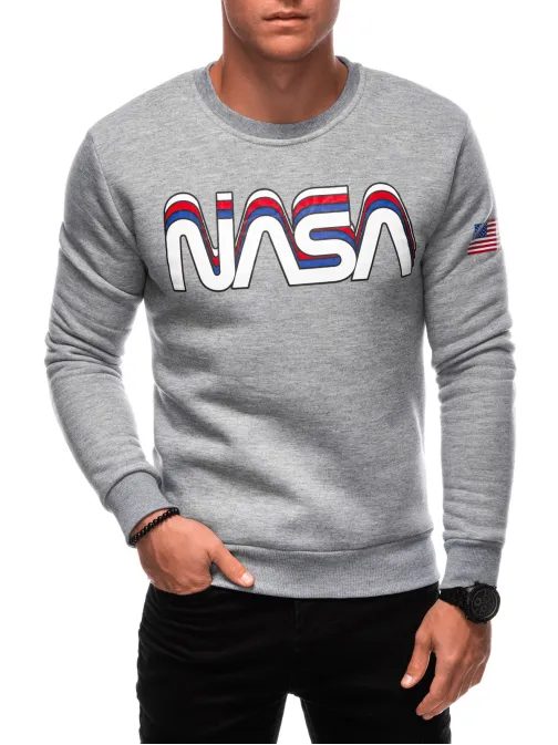 Šedá mikina s nápisem NASA B1686