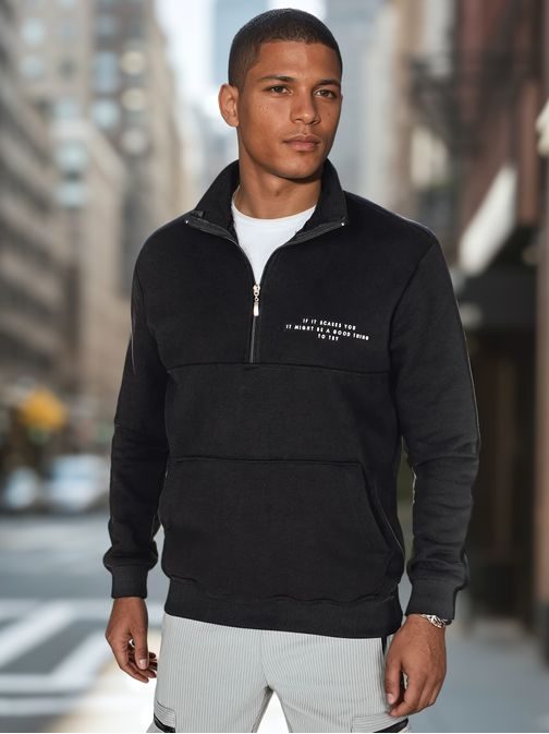 Trendy černá pánská mikina s nápisem