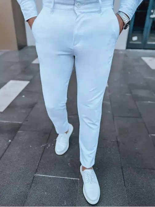 Elegantní chinos nohavice v bílé barvě
