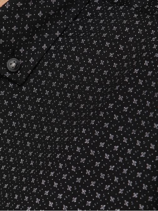 Černá pánská košile slim fit se vzorem