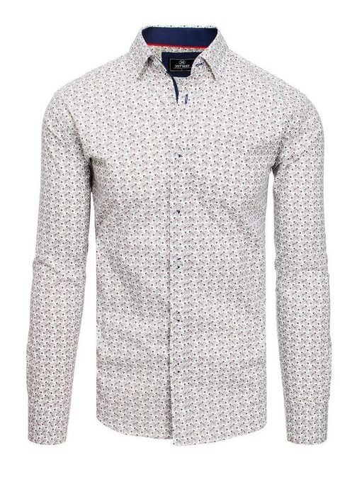 Moderní pánská bílá košile so vzorem