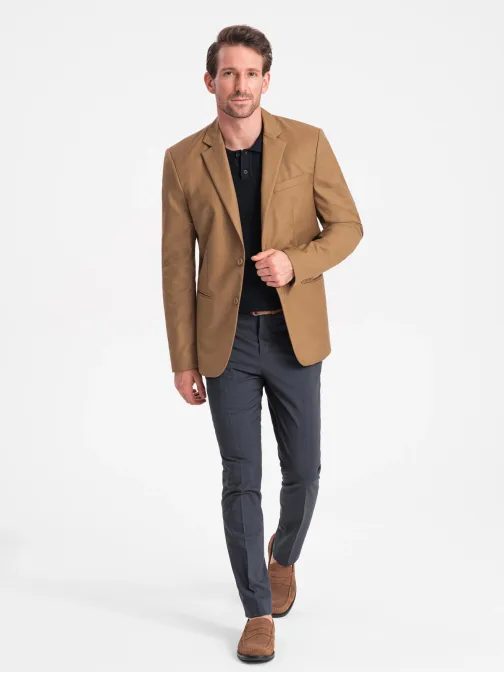 Elegantní karamelové sako V2 BLZB-0115