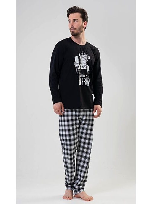 Trendy černé pánské pyžamo Opica
