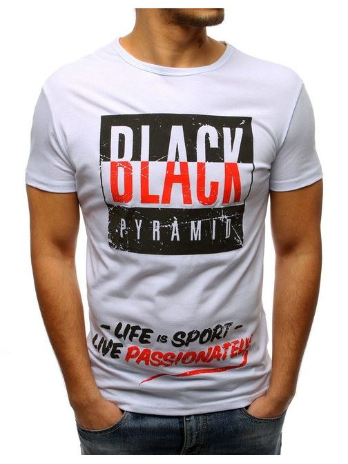 Atraktivní bílé tričko BLACK PYRAMID