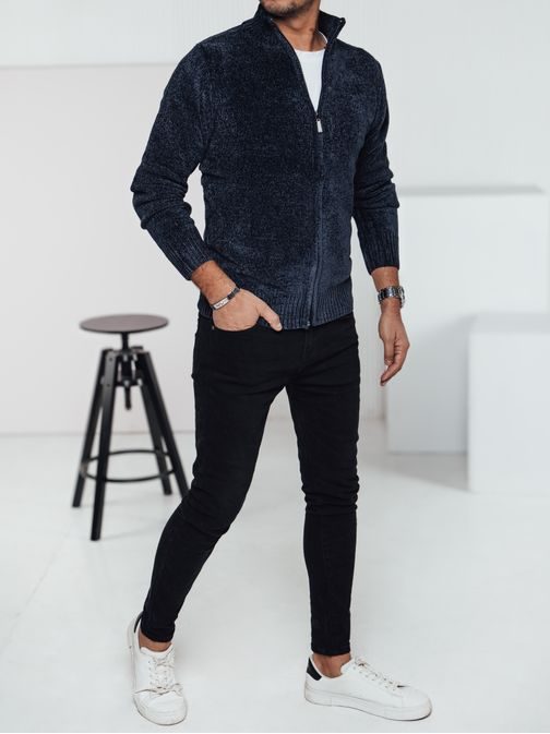 Modrý pánský svetr na zip