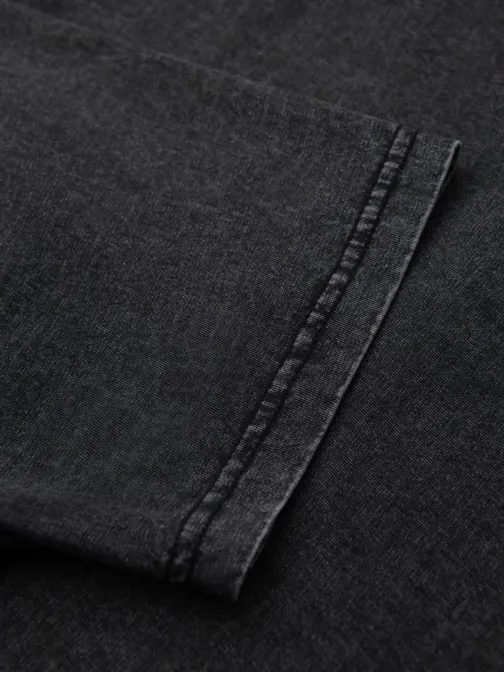 Černé tričko se sepraným vzorem na knoflících V1 TSWT-0150