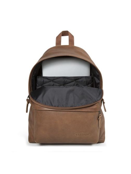 Hnědý kožený ruksak Eastpak Padded Pak'r