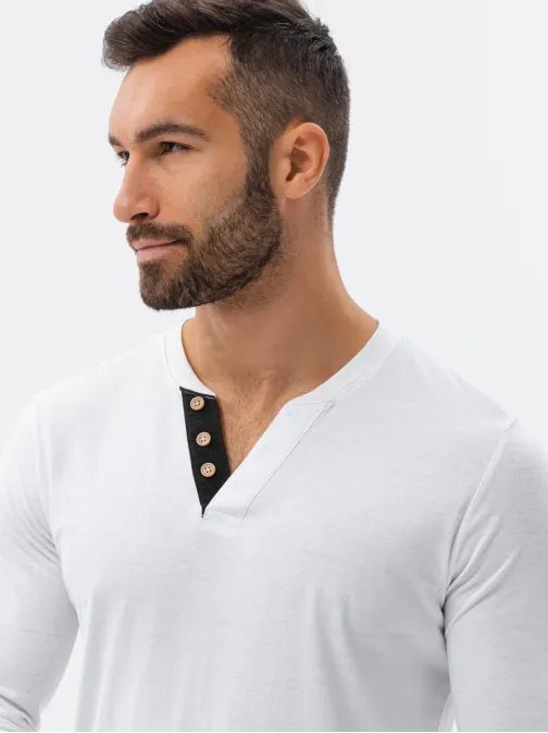 Tričko s dlouhým rukávem v bílé barvě L133