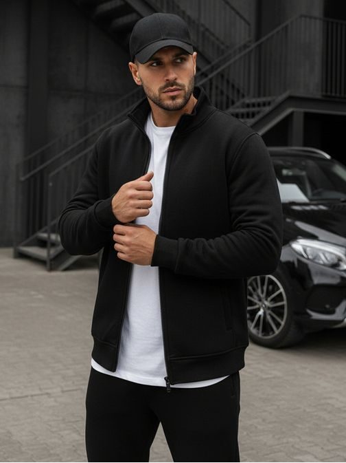 Moderní černá jednoduchá mikina