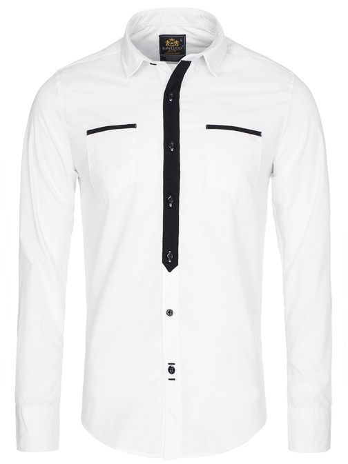 Jedinečná bílá pánská košile RAW LUCCI 800