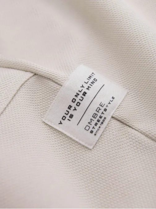 Trendy béžové pletené tepláky V1 PASK-0211