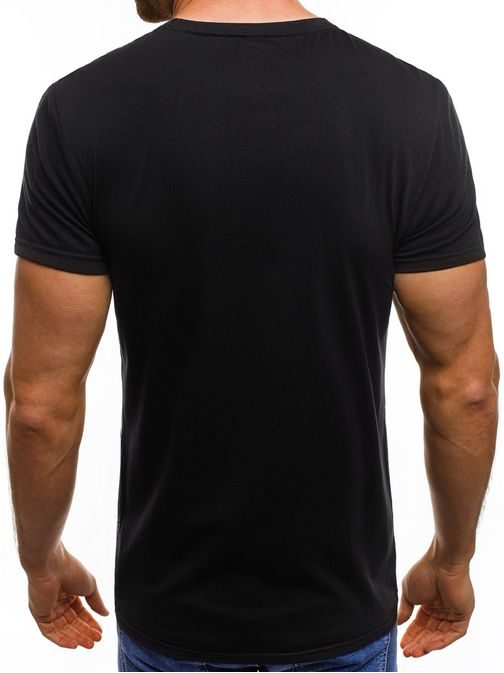 Černé módní sportovní tričko OZONEE JS/SS300