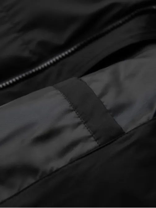 Atraktivní prošívaná černá pánská parka V1 JALJ-0269